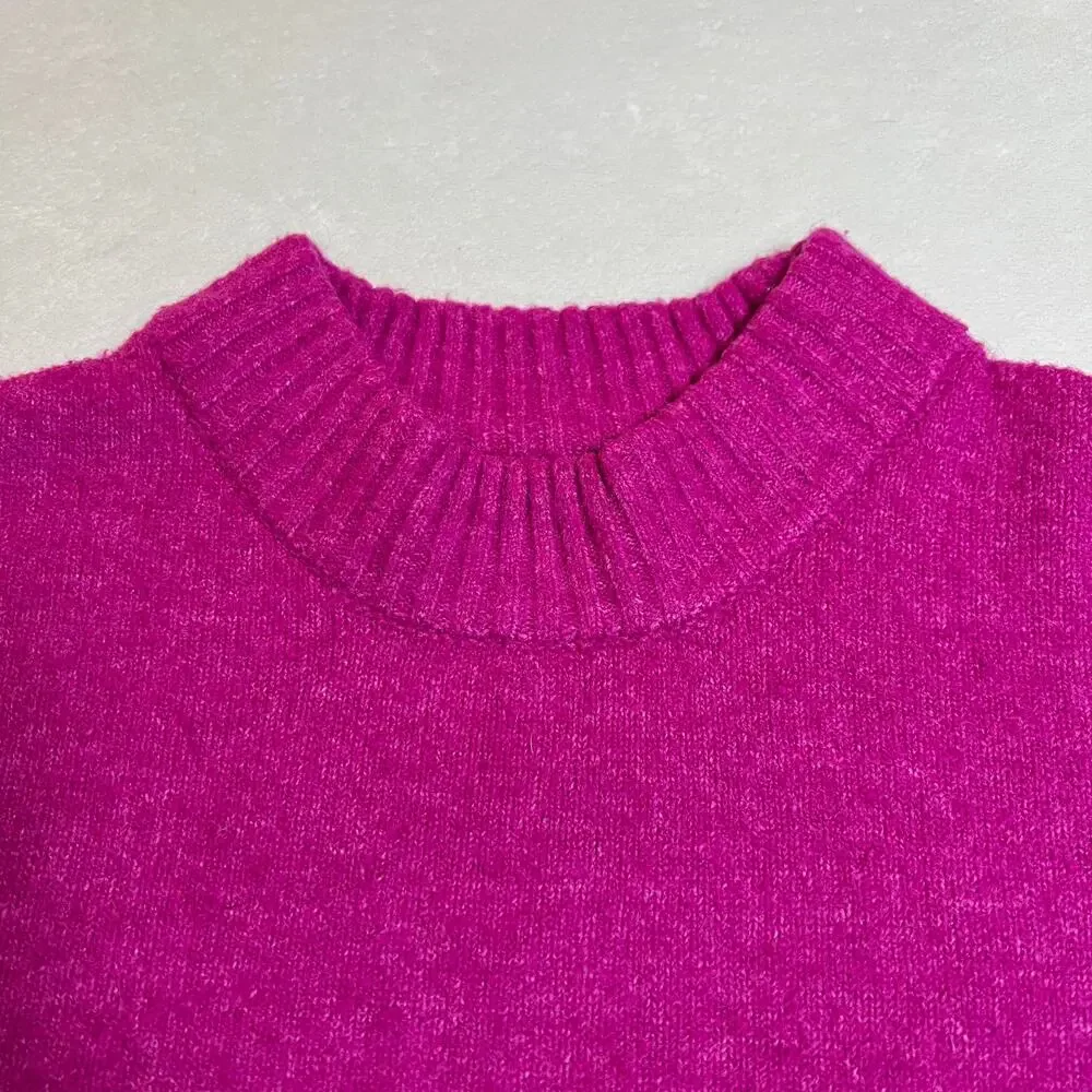 ZARA Girl's Crewneck Knit Sweater Dress Size 11-12 Cozy Colorful Girly Holidays - Picture 3 of 7
